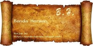 Benda Herman névjegykártya